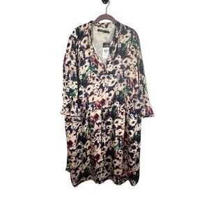 Ralph Lauren Dress 22W Pink Floral Preppy l Western Boho Classic 80s Old Money